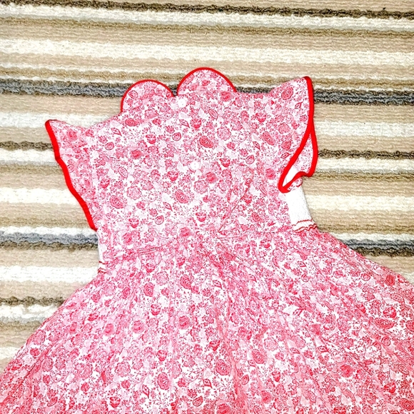 Vintage BORDINO All Over Floral Embroidered Rose Detail Frilly Ruffle Dress 6T - Picture 4 of 15